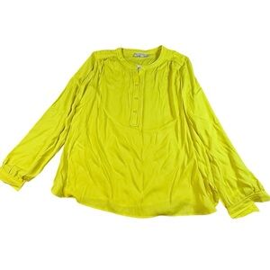 LOFT Long Sleeve Button Down Shirt mustard, yellow Size Large NWT